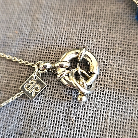 Banana Republic blue glass cube necklace long EUC royal blue - Picture 7 of 8